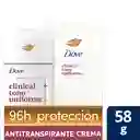 Desodorante Dove Clinical Crema Tono  58g 