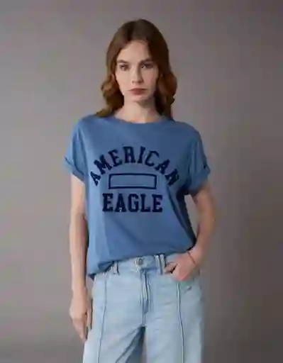 Camiseta Mujer Azul Talla Medium 1151421 American Eagle