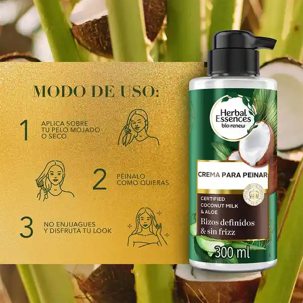 Crema para Peinar Herbal Essences Bio:Renew Leche de Coco y Aloe 300 ml