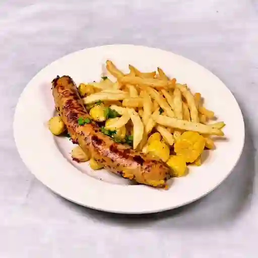 Salchipapa de la Casa y Gaseosa 250 Ml