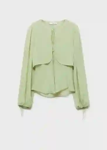 Blusa Springy Verde Talla S Mujer Mango