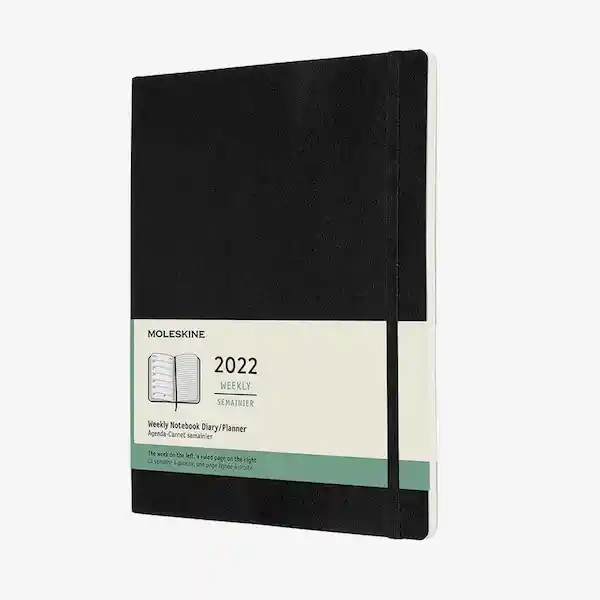 Moleskine Agenda Semanal 2022 Soft Cover Negra 19 x 25 cm XL