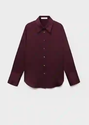 Camisa Ideale Burdeos Talla S Mujer Mango