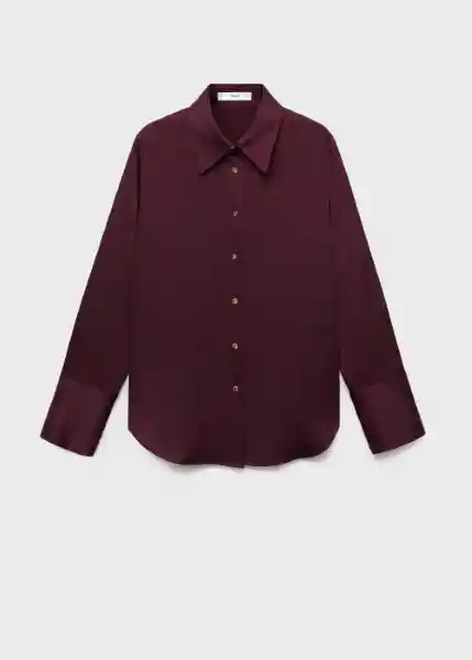 Camisa Ideale Burdeos Talla S Mujer Mango