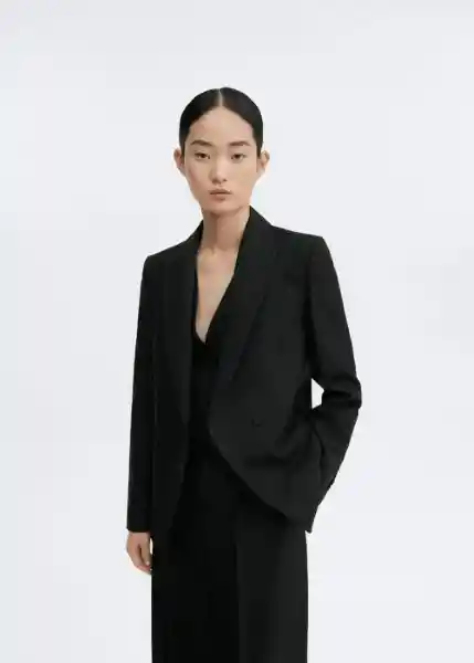 Blazer Americana Jordan Negro Talla L Mujer Mango