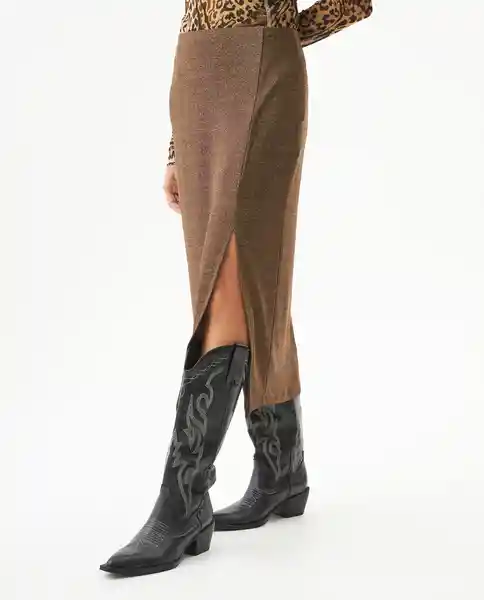 Falda Lurex Midi Skirt Café Delicioso Ultraoscuro 8 Chevignon