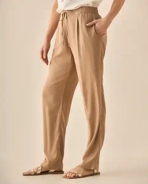Pantalón Café Barro Medio Talla 8 133G007 Esprit
