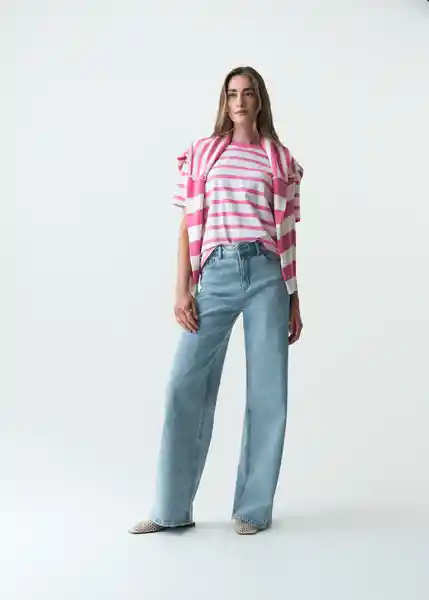 Camiseta Mujer Crudo Puro Claro Talla L 403G045 Naf Naf