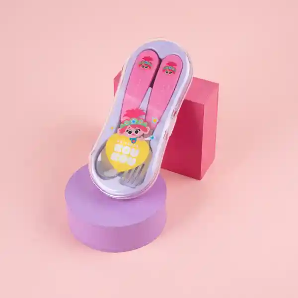 Set de Cubiertos Tenedor y Cuchara Koukou Love Rosa Miniso