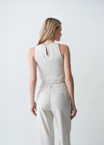 Camisa Agnes Mujer Crudo Abedul Claro Talla S 013G352 Naf Naf