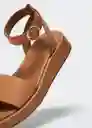 Sandalia Sala Cuero Talla 38 Mujer Mango