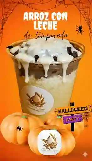 Arroz con leche halloween con leche condensada