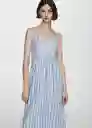 Vestido Cristi Celeste Talla L Mujer Mango