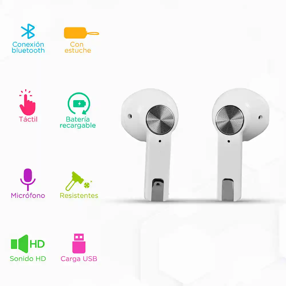 Audionos Half in Ear Tws Blanco Modelo 118 Miniso