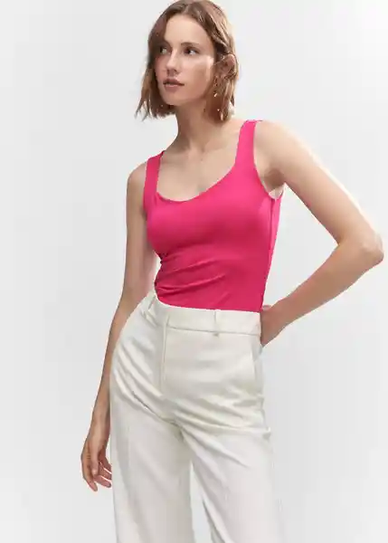 Top Rayo Fucsia Talla XL Mujer Mango