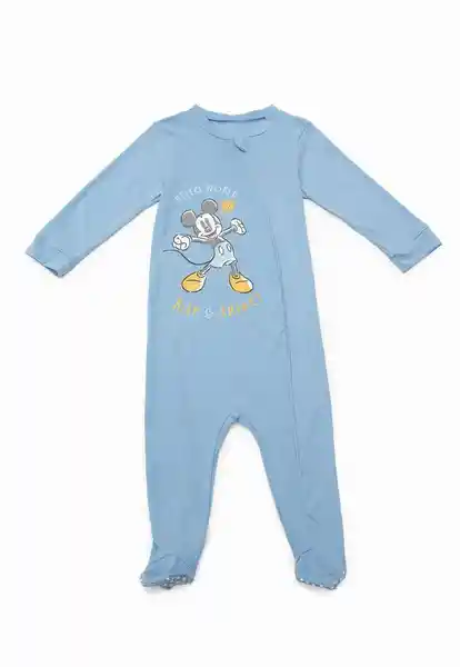 Pijama Enteriza Niño Celeste Talla 3/6 Meses People Mickey Mouse