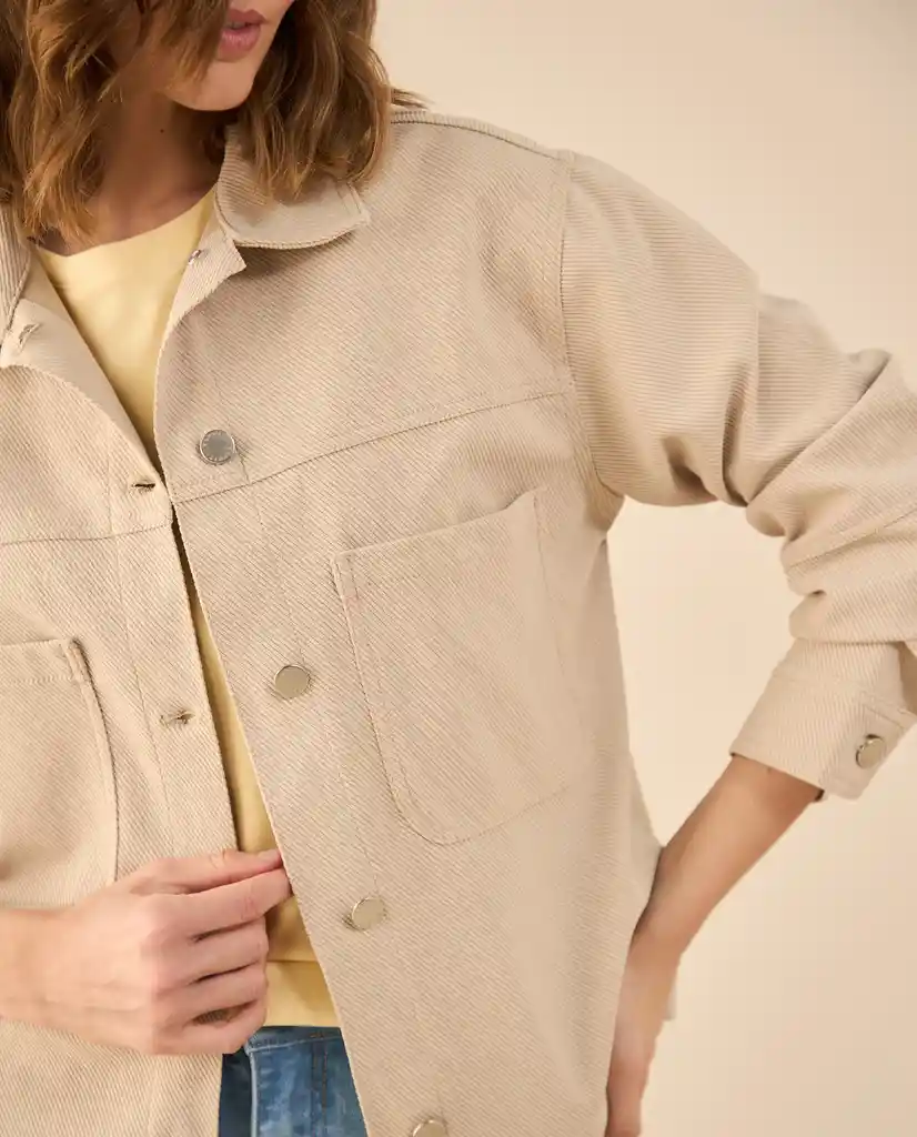 Chaqueta Beige Pardo Claro Talla S 622G001 Esprit