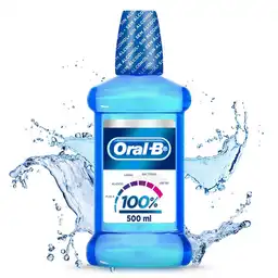 Enjuague Bucal Con Sabor A Menta Refrescante Oral-B 100% De Tu Boca Cuidada 500 ml