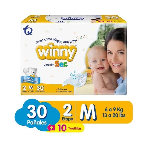 Winny Ultratrim Sec Pañales Etapa 2 x30 Unidades