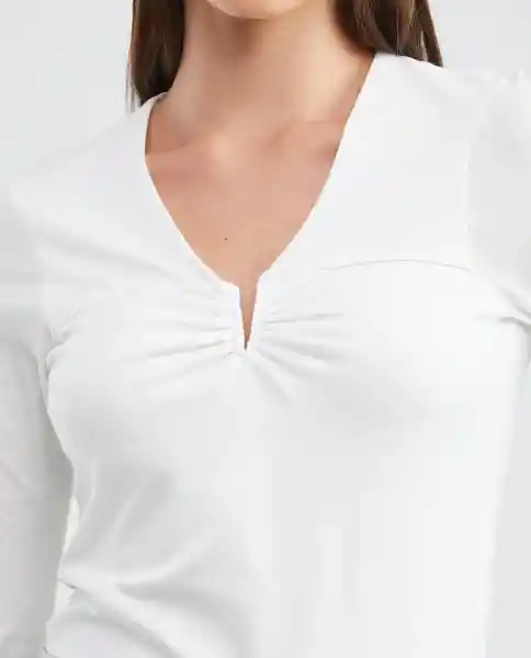 Camiseta V Neck Longsleev Blanco 0 Claro Talla Xs Mujer Chevignon