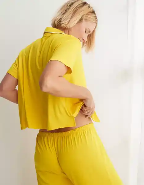 Camisa de Pijama Aerie Amarillo MEDIUM American Eagle 27821416