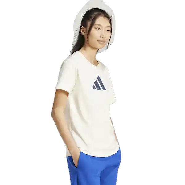 Adidas Camiseta Manga Corta Lifestyle de Mujer Blanco Talla L
