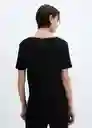 Camiseta Chalapi Color Negro Talla S Mujer Mango