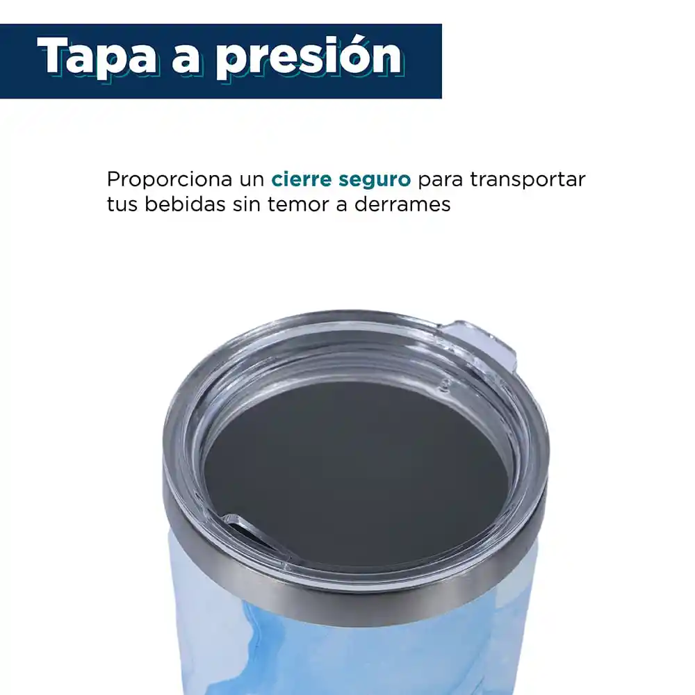 Vaso de Acero Tie Dye Azul Miniso