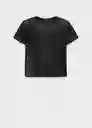 Camiseta Xsaturno Negro Talla XS Mujer Mango