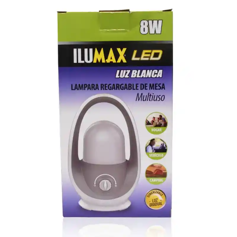 Ilumax Lámpara Camping Led Recargable 8W Gris 1381