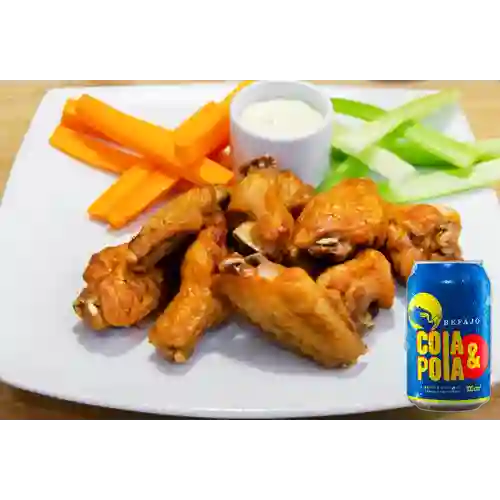 Combo Mega Wings Hot O BBQ + Cola & Pola 330 ml