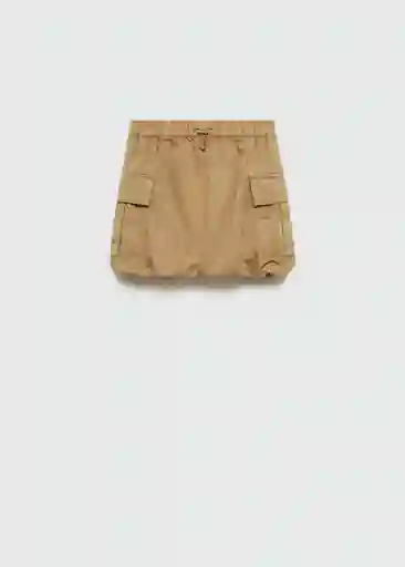 Falda Itziar Camel Talla 08 Niñas Mango