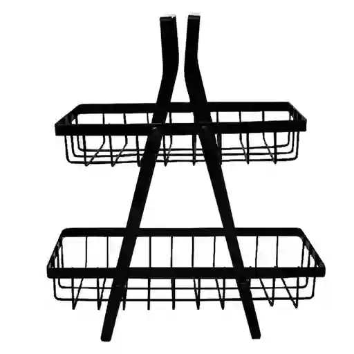 Global Offer Organizador de Cocina 2 Niveles Negro