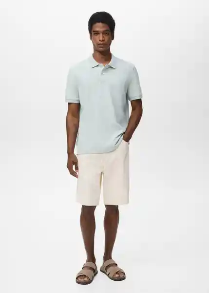 Camiseta Polo Rea Celeste Talla M Hombre Mango