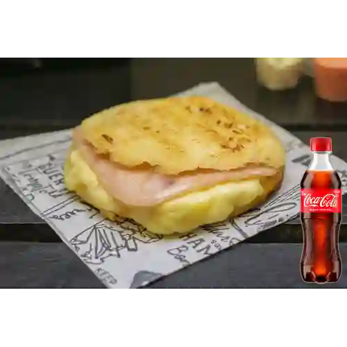 Combo Arepa Jamón y Queso + Coca Cola Original 400 ml