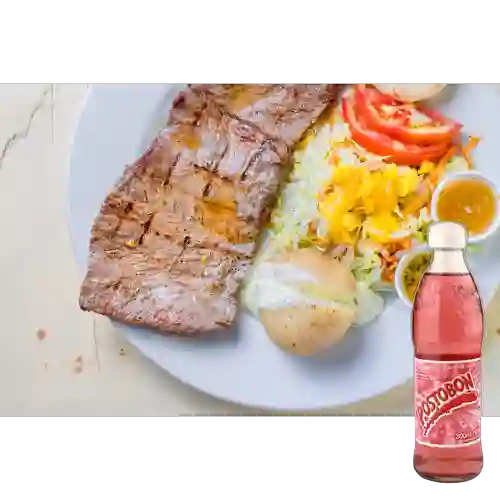 Combo Solomo de Res + Manzana Postobon 10 Onz