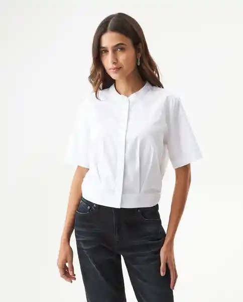 Camisa Cropped Oxford Blanco 0 Claro Talla S Chevignon