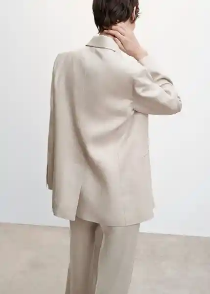 Blazer Americana Salmos Beige Talla M Mujer Mango