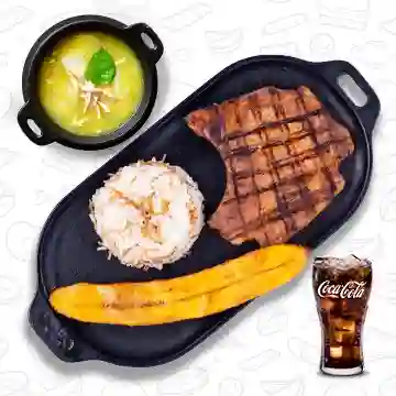 Chuletón a la Parrilla y Coca-Cola