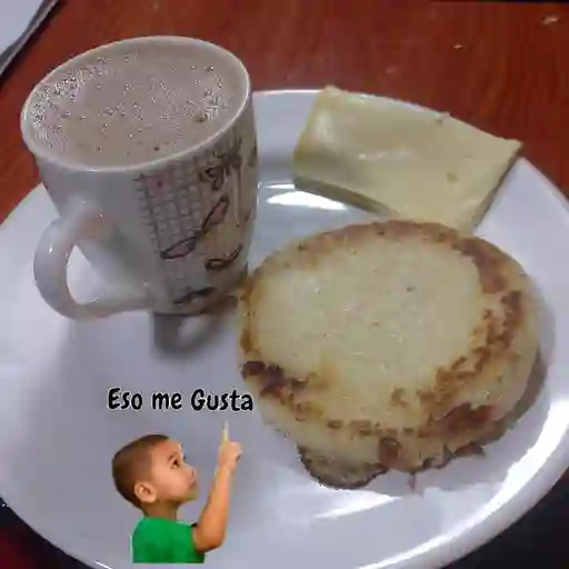 La quesuda + chocolate + porción queso