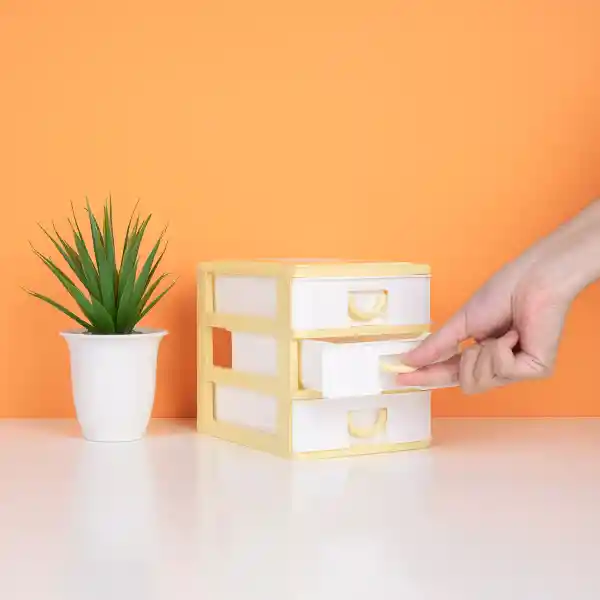 Organizador de Plástico Para Almacenamiento Amarillo Miniso