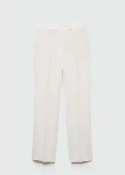 Pantalón Niza Blanco Talla 38 Mujer Mango