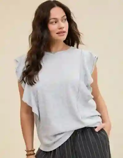 Camiseta Aerie Gris Talla Medium 3805012 American Eagle