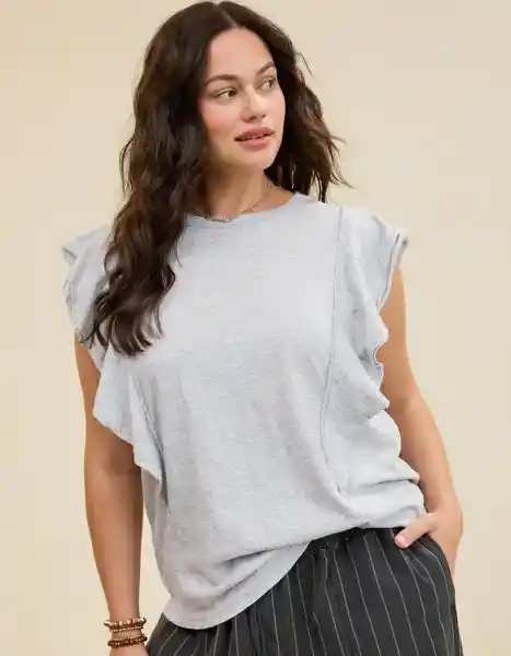 Camiseta Aerie Gris Talla Medium 3805012 American Eagle
