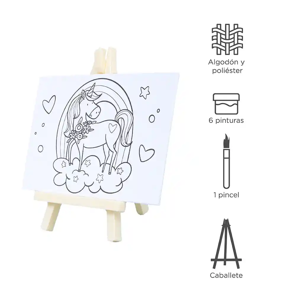Miniso Kit de Pintura Mini Con Colores y Pincel de Unicornio