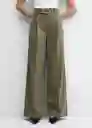 Pantalón Angie Khaki Talla 40 Mujer Mango