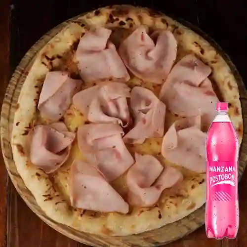 Combo Pizza c/ Jamón Familiar +Postobón Manzana 1.5l