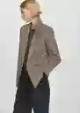 Blazer Americana Charlott Marrón Talla L Mujer Mango