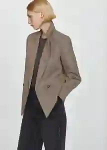 Blazer Americana Charlott Marrón Talla L Mujer Mango