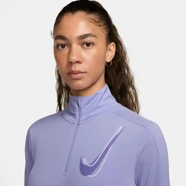 Nike Camiseta W Swsh Hbr Hz Mid Manga Larga Morado Mujer Talla M